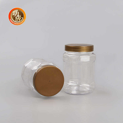 Botol Selai Plastik Mulut Lebar Kosong 87mm Toples Makanan Hewan Peliharaan Bulat