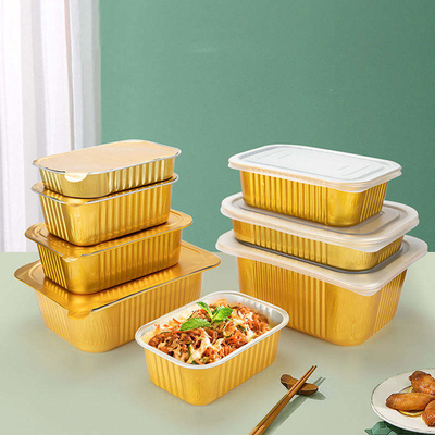 Restoran BBQ Air Fryer Tin Foil tray Rectangle Takeaway Aluminium Foil Pan