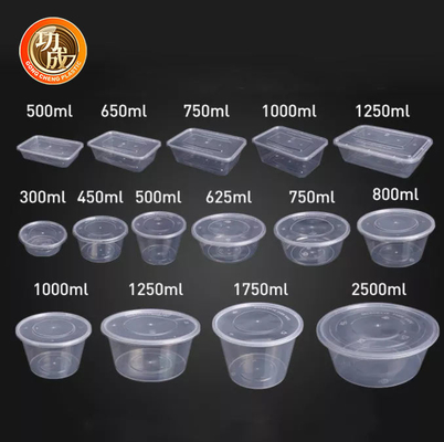 Wadah Kemasan Makanan Bulat Persegi 450ml 500ml Baki Kemasan Makanan Sekali Pakai