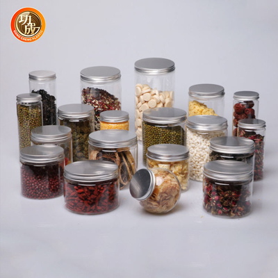 Disesuaikan Makanan Kelas Pet bening Plastik Jar Dengan Tutup 850ml