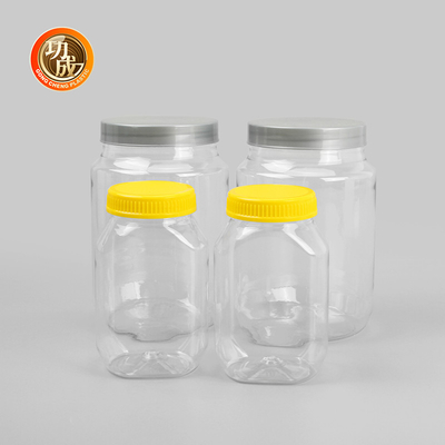 Mulut Lebar Botol Selai Plastik Kosong Food Grade PET Cookie Jar