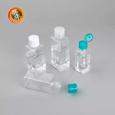Botol Pembersih Plastik Mini OEM PCR PLA Botol Pembersih Tangan Ukuran Perjalanan Dengan Dudukan Silikon