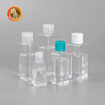 Botol Pembersih Plastik Mini OEM PCR PLA Botol Pembersih Tangan Ukuran Perjalanan Dengan Dudukan Silikon
