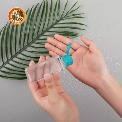 Botol Pembersih Plastik Mini OEM PCR PLA Botol Pembersih Tangan Ukuran Perjalanan Dengan Dudukan Silikon