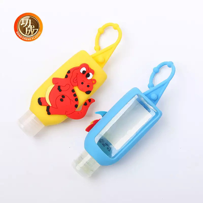 Botol Pembersih Plastik Mini OEM PCR PLA Botol Pembersih Tangan Ukuran Perjalanan Dengan Dudukan Silikon