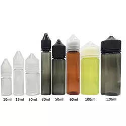 60ml 15ml 30ml 10ml Botol Plastik E Cair Kosong 120ml Botol Pet Penetes Hitam V3