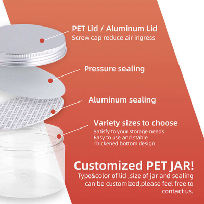 ODM OEM Clear Plastic Cookie Jar Kosong Pet Refillable Spice Jars