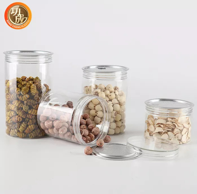 Stoples Kue Cokelat Permen Pet Kosong Stoples Cokelat Plastik Dengan Tutup Aluminium