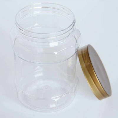 Botol Selai Plastik Mulut Lebar Kosong 87mm Toples Makanan Hewan Peliharaan Bulat