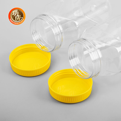 Botol Selai Plastik Transparan Besar, Permen, Kontainer Atas Sekrup Plastik
