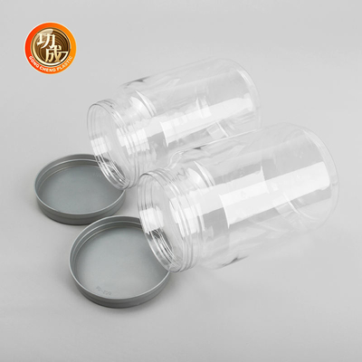 Botol Selai Plastik Transparan Besar, Permen, Kontainer Atas Sekrup Plastik