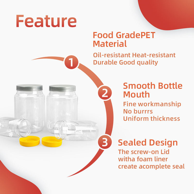 Botol Selai Plastik Bening Food Grade 500ml 2000ml Pet Cookie Jar