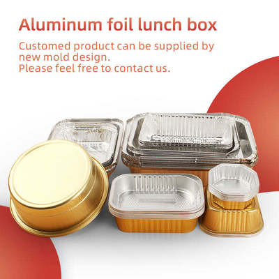 Kotak Makan Siang Wadah Makanan Aluminium Foil dengan Tutup
