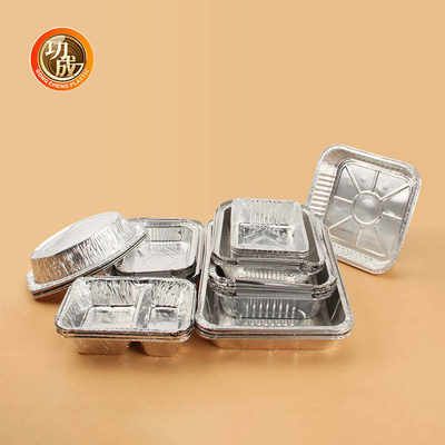 Nampan Persegi Panjang Aluminium Foil Kontainer Persegi Panjang Foil