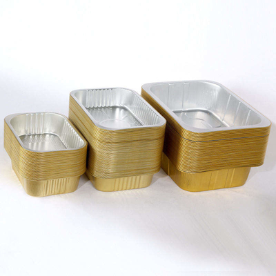 Tin Foil Round BBQ Sesuaikan Kotak Kemasan Kotak Bento Aluminium Takeaway Dengan Tutup