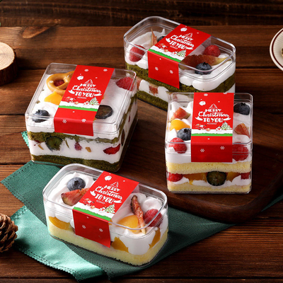 Kue Pencuci Mulut Sesuaikan Kotak Kemasan Kotak Kemasan Makanan Transparan PET Square