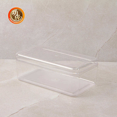 Guci Penyimpanan Plastik PET Square Transparan 660Ml Wadah Makanan Plastik Dengan Tutup