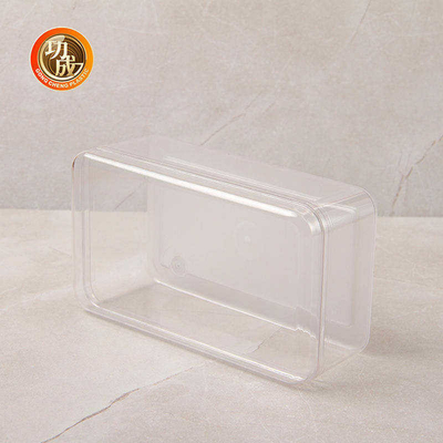 Guci Penyimpanan Plastik PET Square Transparan 660Ml Wadah Makanan Plastik Dengan Tutup