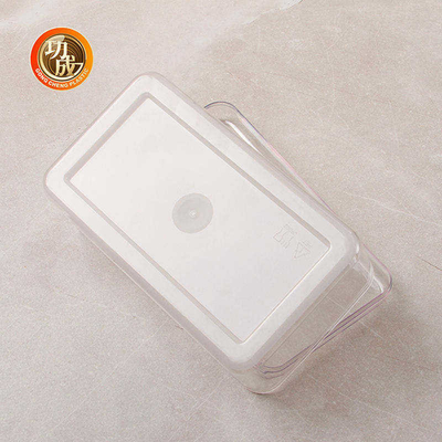 Guci Penyimpanan Plastik PET Square Transparan 660Ml Wadah Makanan Plastik Dengan Tutup