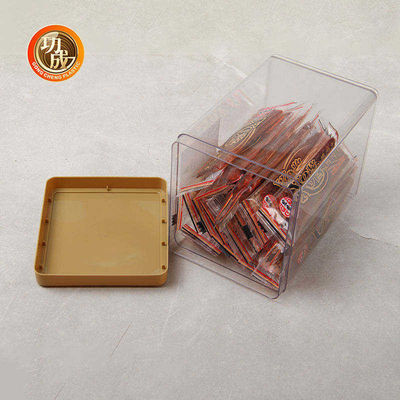 Plastik PET Sesuaikan Kotak Kemasan Kacang Wadah Makanan Dengan Tutup 1380ml