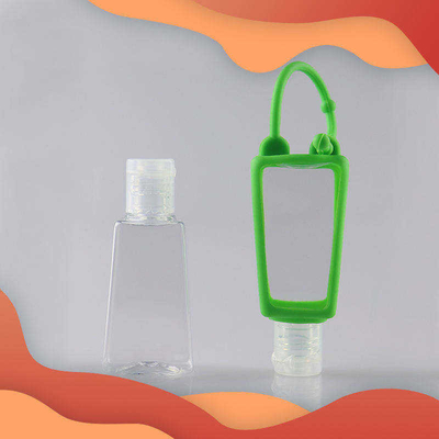 Botol Sanitizer Plastik Portabel Perjalanan Mini Lucu Dengan Dudukan Silikon Kartun