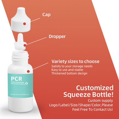 30Ml 50Ml 120Ml Pcr Botol Squeeze Plastik Daur Ulang Dengan Nozzle