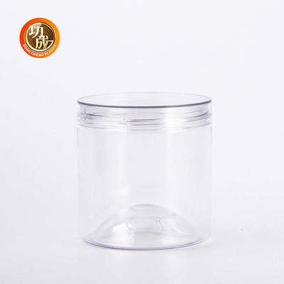 Botol Plastik Makanan Hewan Peliharaan Bulat Transparan Dengan Tutup