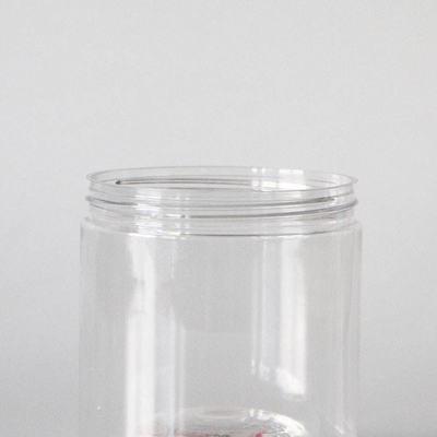 Jar Kue Permen Plastik Bermulut lebar Custom Pet Tea Jar Dengan Tutup