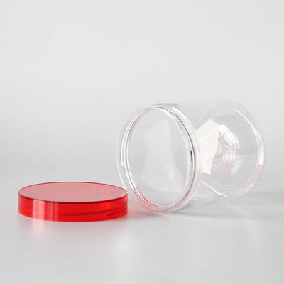 Jar Kue Permen Plastik Bermulut lebar Custom Pet Tea Jar Dengan Tutup