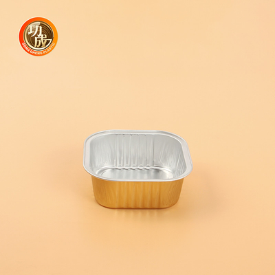 Custom Logo Perak/Emas Aluminium Foil Lunch Box Bentuk persegi panjang Custom Food Package