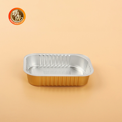 Eco Friendly Aluminium Food Package Box Logo dan Cetakan Disesuaikan Bentuk persegi panjang/bulat/OEM